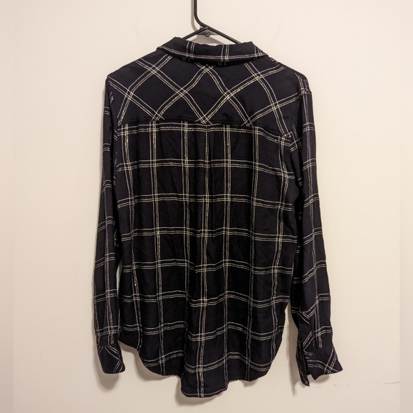 Rails Hunter Plaid Pocket Button-Down Shirt Black silver size small - Picture 10 of 10